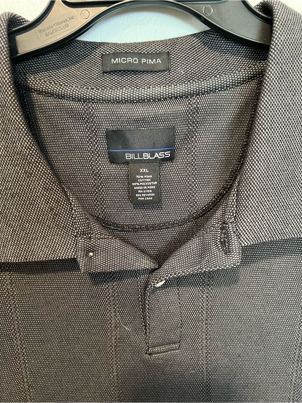 Bill Blass Micro Pima Cotton Gray Polo Shirt Men’s XXL - Picture 2 of 3